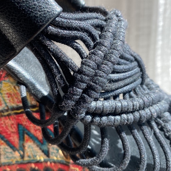 Ethnic Beaded Embroidery Sky High 5 1/2” Boho Wedge with Jute Rope Straps - 8 - Picture 12 of 16